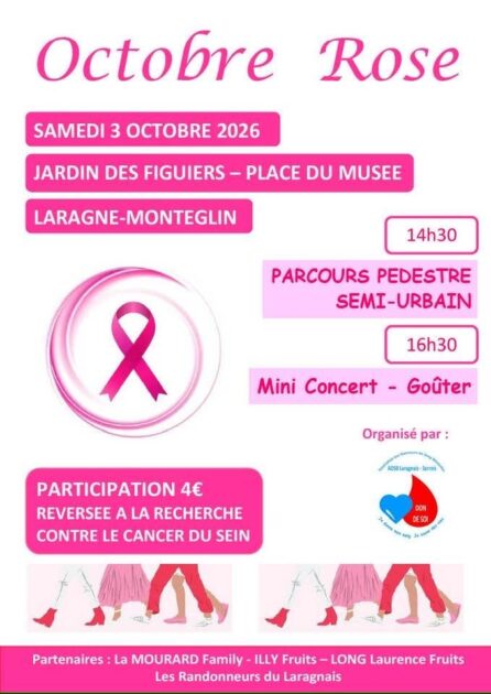 Octobre rose Samedi 3 octobre à Laragne-Montéglin