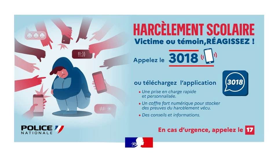 Harcèlement scolaire : appelez le 30 18