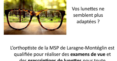 Examens de vue et prescriptions de lunettes à la MSP de laragne-Montéglin